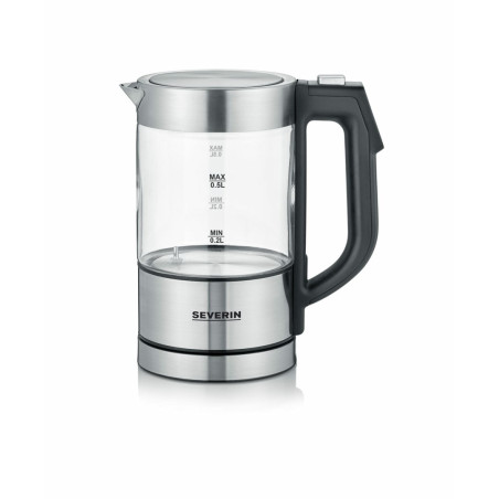 Severin WK 3458 electric kettle 0.5 L 1100 W Black, Transparent