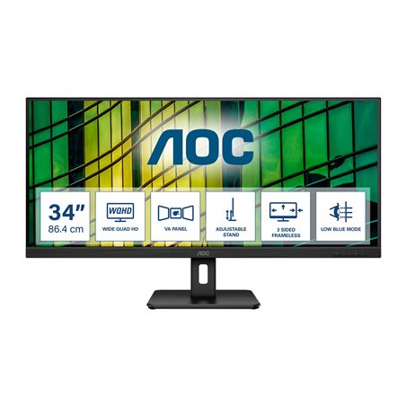 AOC U34E2M computer monitor 86.4 cm (34") 3440 x 1440 pixels Wide Quad HD Black