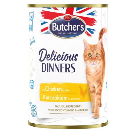 BUTCHER'S Delicious Dinners Chicken Jellied Pieces - wet cat food - 400g