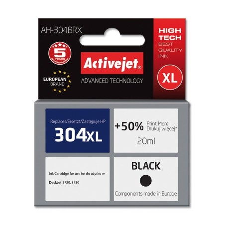 Activejet AH-304BRX Ink (replacement for HP 304XL N9K08AE; Premium; 20 ml; black)