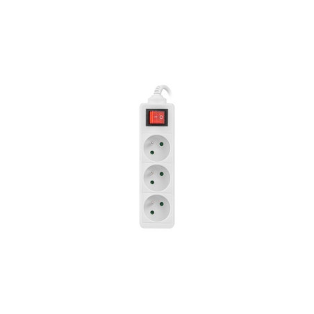 LANBERG POWER STRIP 3M WHITE, 3X 230V PL, WITH SWITCH