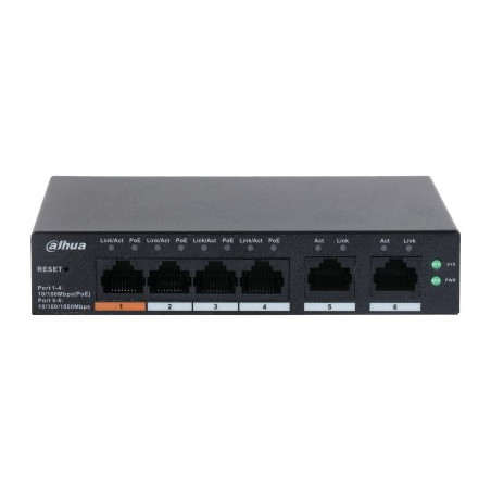 Dahua Technology DH-CS4006-4ET-60 network switch Managed L2 Gigabit Ethernet (10/100/1000) Power over Ethernet (PoE) Black