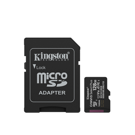 KINGSTON 128GB microSDXC Canvas Select Plus Gen3 150MB/s A1 Card + Adapter