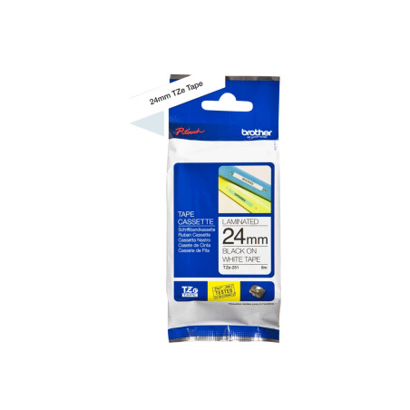 BROTHER TZE251 tape cassette 24mm8m white/black P-touch 300/500/2400series
