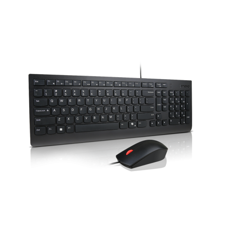 Lenovo Essential Wired Combo Keyboard and Mouse | Keyboard and Mouse Set | Wired | Mouse included | Nordic | Black