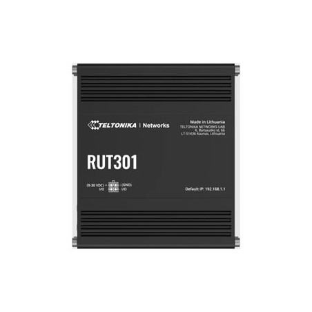 Teltonika | Ethernet Router | RUT301 | No Wi-Fi | 10/100 Mbit/s | Ethernet LAN (RJ-45) ports 5 | Mesh Support No | MU-MiMO No | No mobile broadband