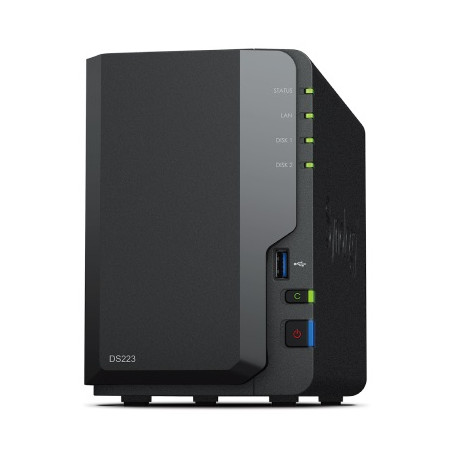 Synology | DS223 | Up to 2 HDD/SSD Hot-Swap | Realtek | RTD1619B | Processor frequency 1.7 GHz | 2 GB | DDR4