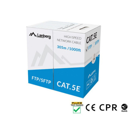 LANBERG CABLE SFTP CAT.5E 305M WIRE CU GRAY
