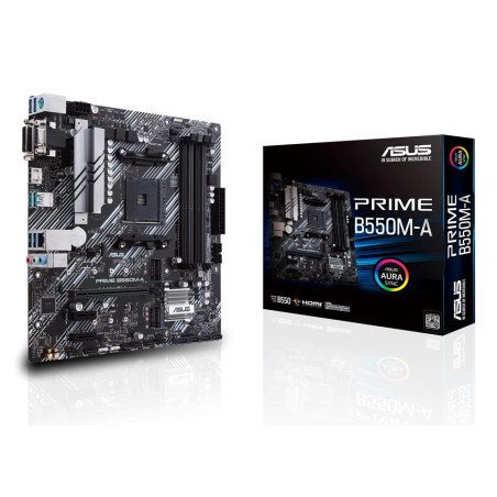 Mainboard|ASUS|AMD B550|SAM4|MicroATX|Memory DDR4|Memory slots 4|2xPCI-Express 3.0 1x|1xPCI-Express 4.0 16x|2xM.2|1x15pin D-sub|1xDVI-D|1xHDMI|6xUSB 3.2|1xPS/2|1xRJ45|3xAudio port|PRIMEB550M-A