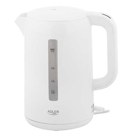 Adler | Kettle | AD 1386 | Electric | 1850 W | 2.2 L | Plastic | 360° rotational base | White