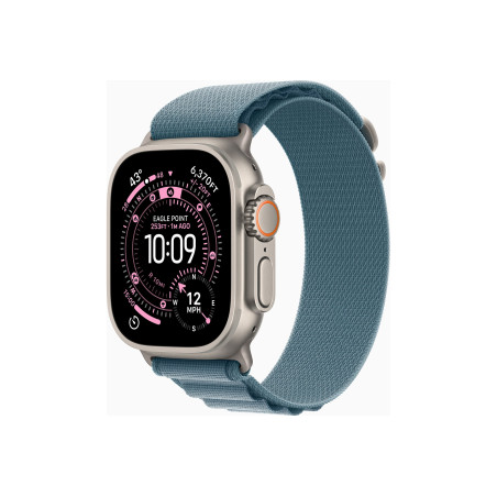 Apple Watch Ultra 3 GPS + Cellular 49mm Natural Titanium Case with Light Blue Alpine Loop - Medium | Apple