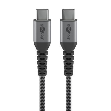 Goobay | USB-C  to USB-C  Textile Cable with Metal Plugs | 49302 | USB-C to USB-C USB-C male | USB-C male