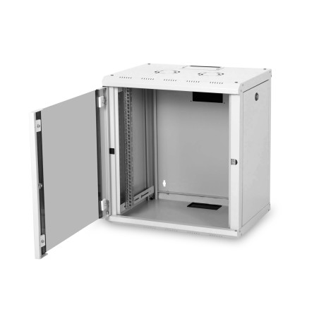 Digitus | Wall Mounting Cabinet | DN-19 12-U | IP protection class: IP20; Front door: Glass door, single opening; Cabinet type: Wall mounting cabinet; Equipment mounting depth min.-max.: 305-370 mm; Load capacity: 100 kg | Grey