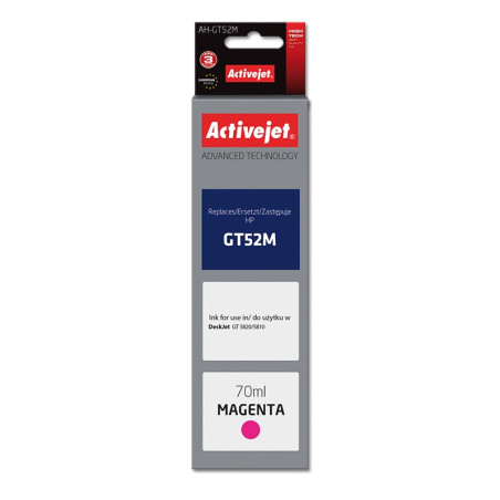 Activejet AH-GT52M Ink Bottle (Replaces HP GT52M M0H55AE; Supreme; 70 ml; 8000 pages, magenta)