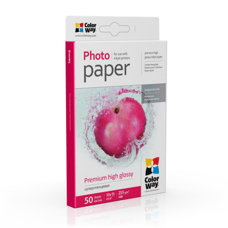 ColorWay Photo Paper, 50 sheets | Premium High Glossy | 255 g/m² | 10x15