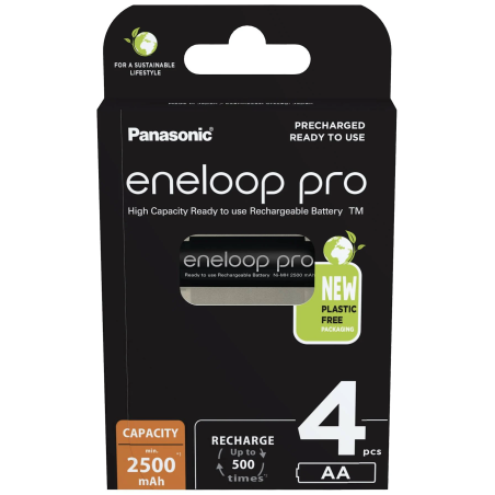 Panasonic | Rechargeable Batteries | ENELOOP Pro BK-3HCDE/4BE | AA | 2500 mAh | 4 pc(s)