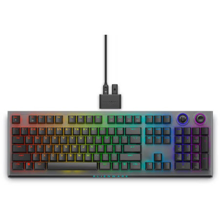 Dell | Alienware Tri-Mode AW920K | Wireless Gaming Keyboard | Wireless | Bluetooth | RGB LED light | Wireless connection | US | CHERRY MX Red | Dark Side of the Moon