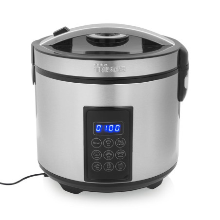 Tristar | Digital Rice and Steam Cooker | RK-6138 | 900 W | 2.2 L | Number of programs 7 | Grey
