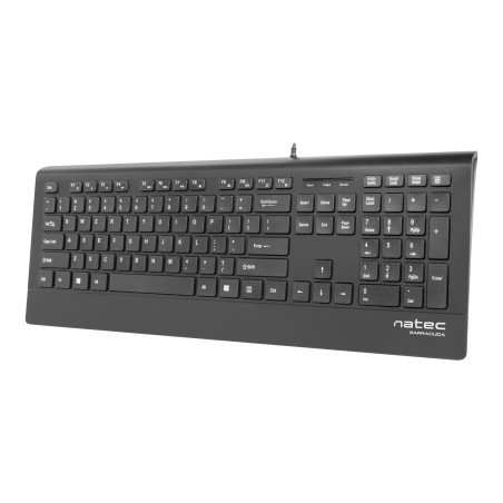 Natec Keyboard, Barracuda, US Layout, Slim | Natec | Keyboard | Barracuda | Standard | Wired | US | Black