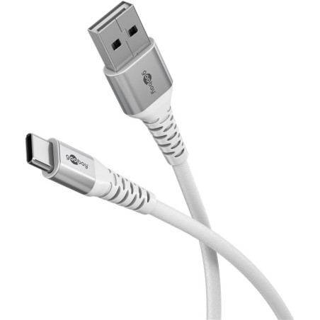 Goobay | USB-C to USB-A Supersoft Textile Cable with Metal Plugs | 74530