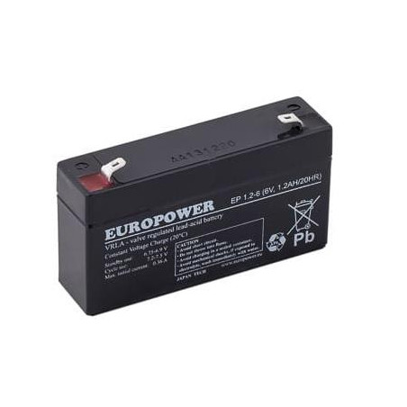 BATTERY 6V 4.5AH VRLA/EP4.5-6 EUROPOWER EMU