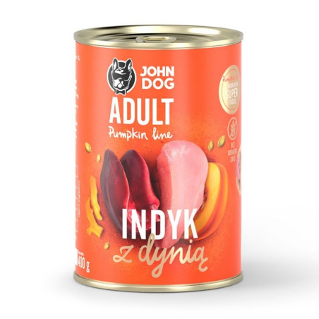 JOHN DOG Pumpkin Turkey with pumpkin - wet dog food - 400g
