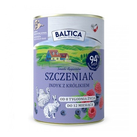 BALTICA Smaki regionów Puppy Turkey with rabbit - wet dog food - 400g