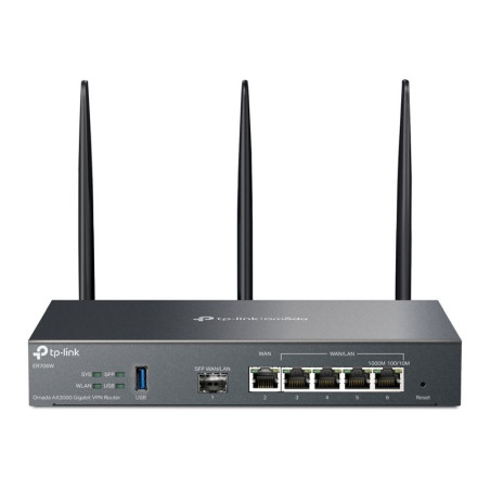 Wireless Router|TP-LINK|Omada AX3000 Gigabit VPN Router|Data speed 3000 Mbit/s|Ethernet WAN Yes|WAN connection type SFP|Ethernet LAN Yes|4xLAN ports|USB port Yes|ER706W
