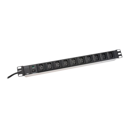 Digitus | Aluminum outlet strip, IEC C14 plug | DN-95404 | Sockets quantity 10