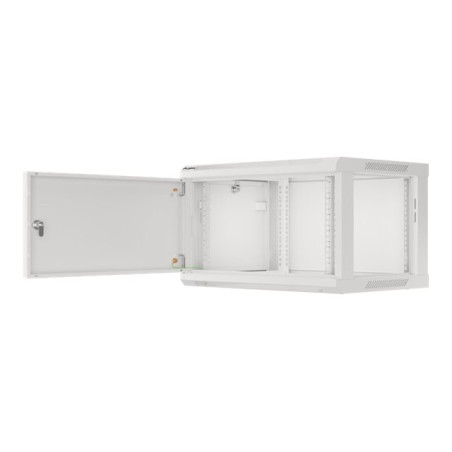 LANBERG Wall mount cabinet 19inch 6U 600x450 steel doors grey flat pack