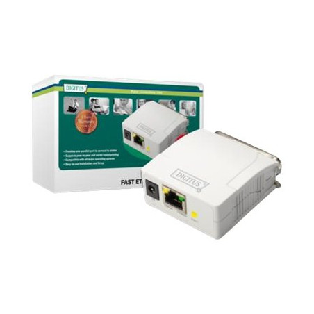 Digitus | Fast Ethernet Print Server, 1-Port 1x RJ45, 1x DB-36-pin male Centronics | DN-13001-1 | White