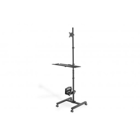 Mobile workstation with individual height adjustment | DA-90374 | Monitor Mount, PC Holder | 17-32 " | Black