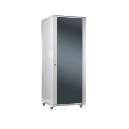 SOMI Networks | 42U, 19″ Freestanding Cabinet | 42U-80/80NAC | Max Load 800kg; Removable and Lockable Side Panels; Glass Doors; Unassembled | Depth: 80 cm | Gray