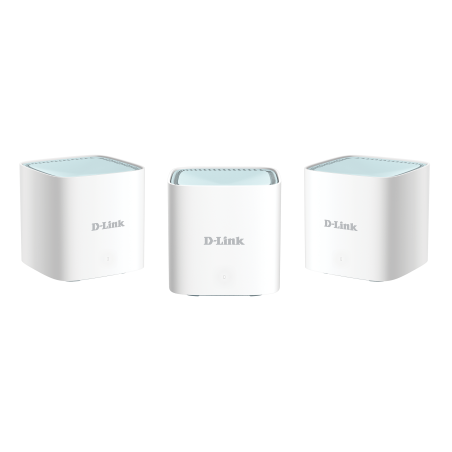 D-Link | EAGLE PRO AI AX1500 Mesh System | M15-3 (3-pack) | 802.11ax | 1200+300  Mbit/s | 10/100/1000 Mbit/s | Ethernet LAN (RJ-45) ports 1 | Mesh Support Yes | MU-MiMO Yes | No mobile broadband | Antenna type 2 x 2.4G WLAN Internal Antenna, 2 x 5G WLAN Internal Antenna