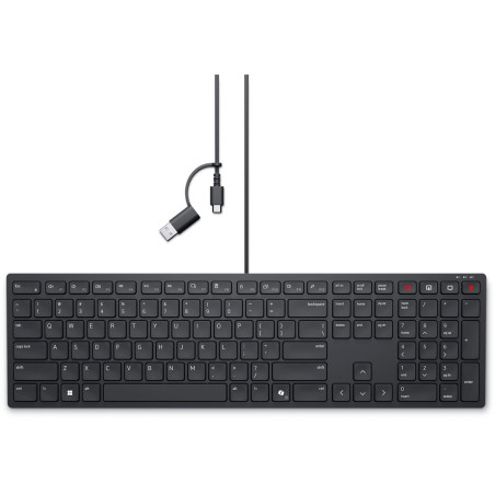 Dell | KB525C | Keyboard | Wired | Russian | Black