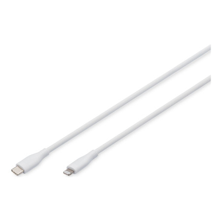 Digitus | Lightning silicone connection cable, USB-C - Lightning, 1m | AK-600110-010-W