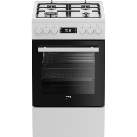 BEKO Cooker | FSM51339DWDS | Hob type Gas | Oven type Electric | White | Width 50 cm | Depth 60 cm | Grilling | LED | Energy efficiency class A | 60 L