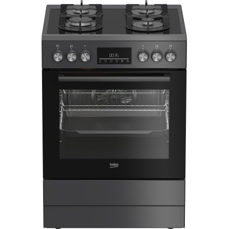 BEKO Cooker | FBM62330GADSN | Hob type Gas | Oven type Electric | Grey | Width 60 cm | Depth 60 cm | Grilling | LED | Energy efficiency class A | 72 L