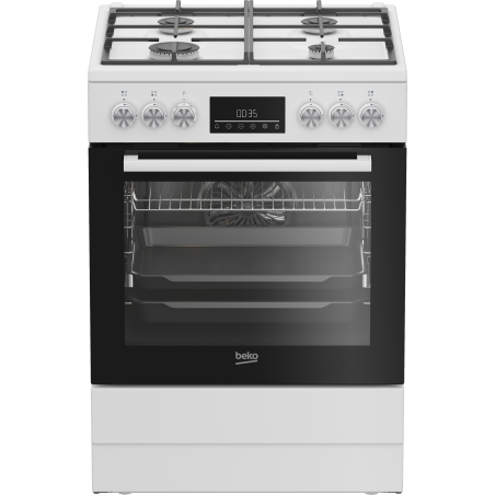BEKO Cooker | FBM62330GWDTN | Hob type Gas | Oven type Electric | White | Width 60 cm | Depth 60 cm | Grilling | LED | Energy efficiency class A | 72 L
