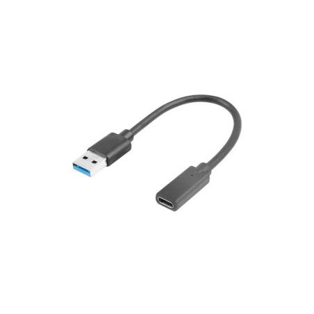 LANBERG AD-UC-UA-03 adapter USB TYPE-C F - USB Type-A M 15cm Black