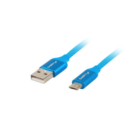 Lanberg | USB Micro to USB-A 2.0 Cable Blue Premium QC 3.0, 1 m | CA-USBM-20CU-0010-BL | USB Micro to USB Type-A