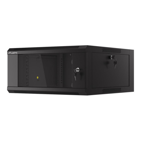 LANBERG 19inch wall-mounted rack 4U/570x600 demounted fast assembling flat pack black