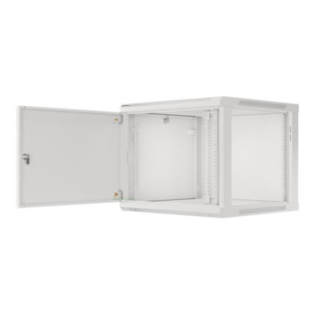 Lanberg | Rack cabinet 19" wall-mount 9U/600x600 (flat pack) for self-assembly with metal door | WF01-6609-00S | Grey