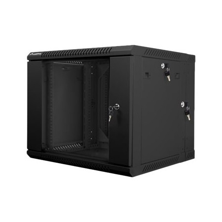 LANBERG WF02-6609-10B wall-mounted double section rack 19inch flat pack 9U/600x600mm black