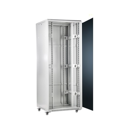 SOMI Networks | 42U, 19″ Freestanding Cabinet | 42U-60/80NACP | Max Load 800kg; Removable and Lockable Side Panels; Perforated Metal Doors; Unassembled | Depth: 80 cm | Gray