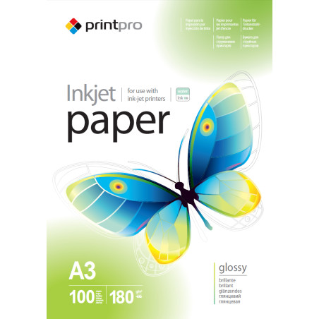 Photo paper PrintPro, 100 sheets | High Glossy | 180 g/m² | A3