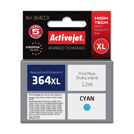 Activejet AH-364CCX Ink (replacement for HP 364XL CB323EE; Premium; 12 ml; cyan)