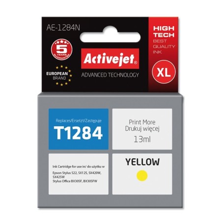 Activejet AE-1284N Ink (replacement for Epson T1284; Supreme; 13 ml; yellow)