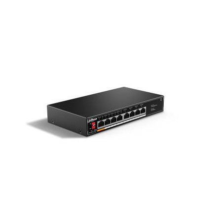 Switch|DAHUA|Desktop/pedestal|8x10Base-T / 100Base-TX|PoE ports 4|60 Watts|SF1008LP