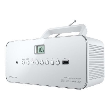 Muse | M-28RDW | Portable radio CD/MP3 Player with USB | White